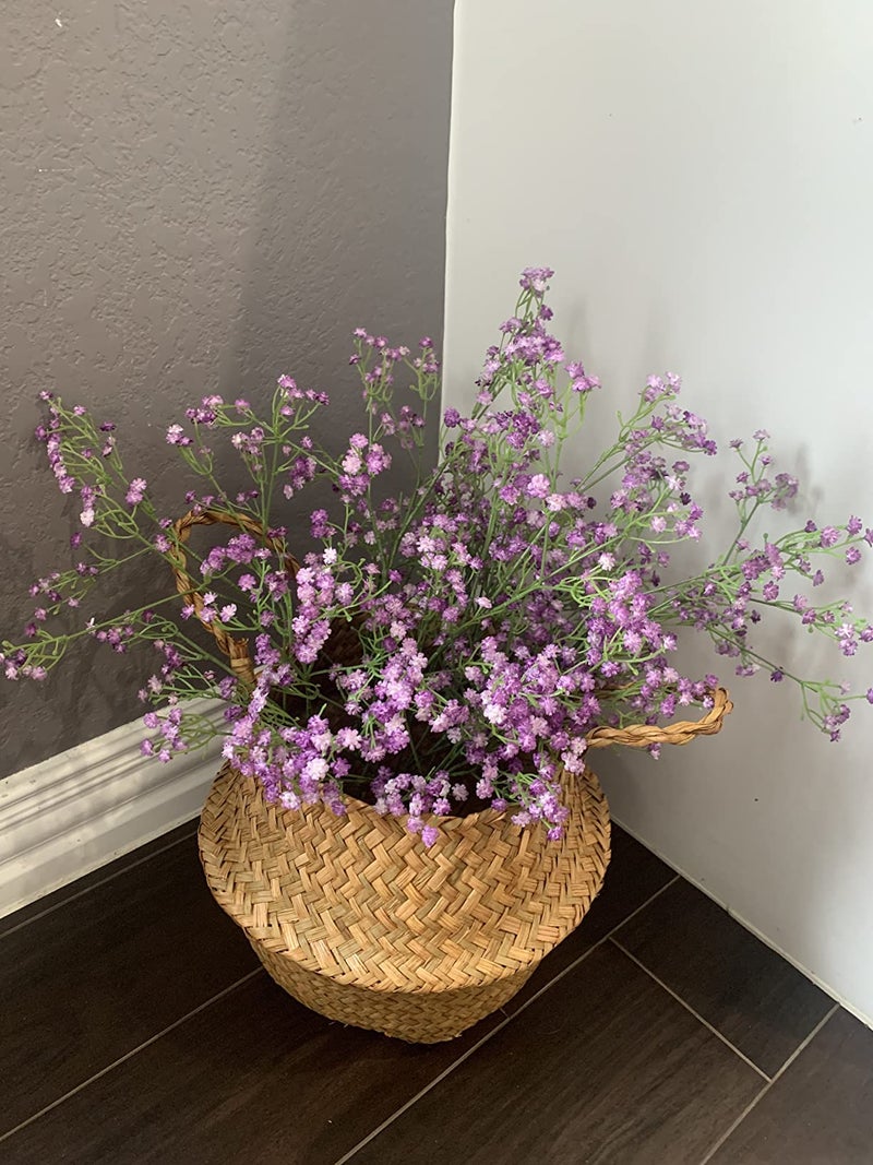 DEEMEI 15 PCS Babys Breath Artificial Flowers Fake Babys Breath Flowers Artificial Bulk Purple Gypsophila Bouquets Real Touch Faux Flowers for Wedding Floral Arrangement Party Home Decoration - Image 4